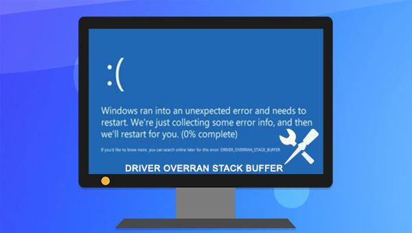 win10系统开机蓝屏花屏代码DRIVER OVERRAN STACK BUFFER怎么解决?(win10开机纯蓝)  第1张