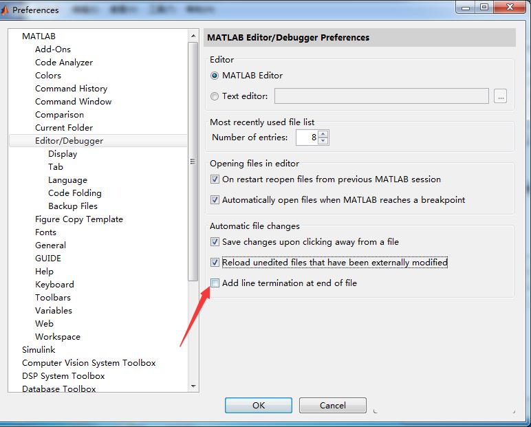 MATLAB R2015b怎么在文件末尾添加行终止? MATLAB行终止符用法(matlabr2014b怎么用)  第4张