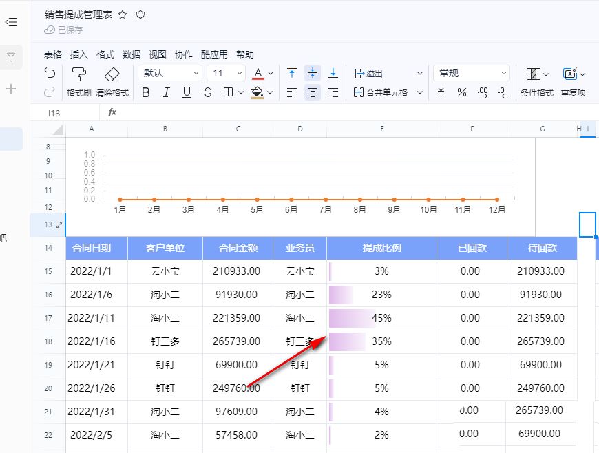 钉钉表格数据条怎么设置 钉钉表格展示项目进度的方法(钉钉表格设置)  第7张