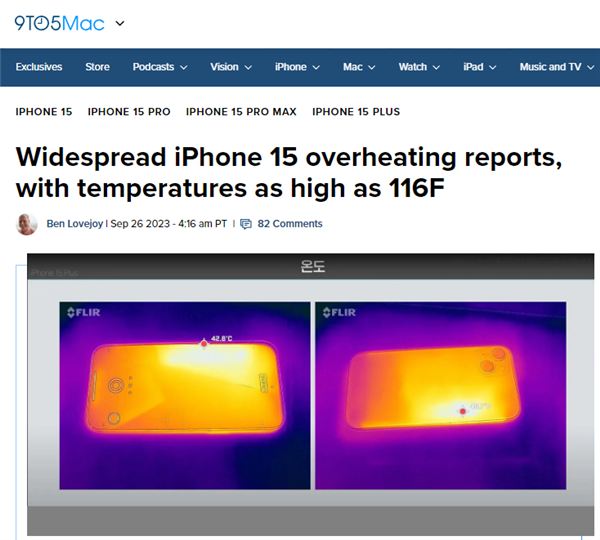 iPhone 15 Pro发热问题扩散：有人称通话5分钟升至42°C 你遇到了吗  第2张