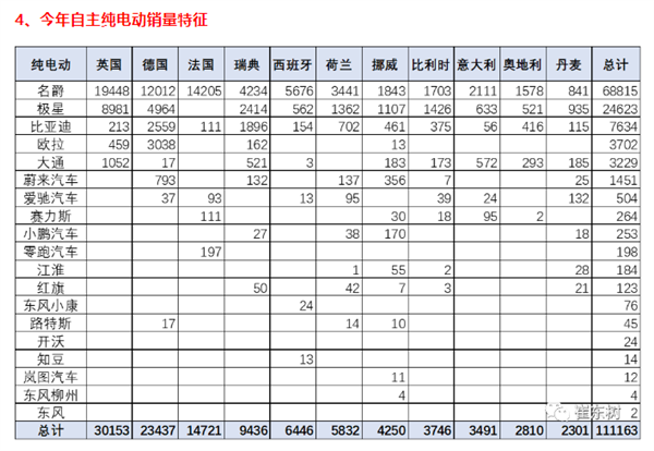 中国纯电汽车出口欧洲谁最多？比亚迪只排第3  第2张