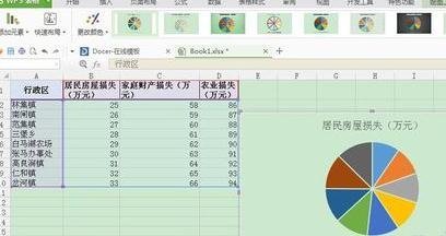 怎么在WPS表格中制作饼状图  第4张