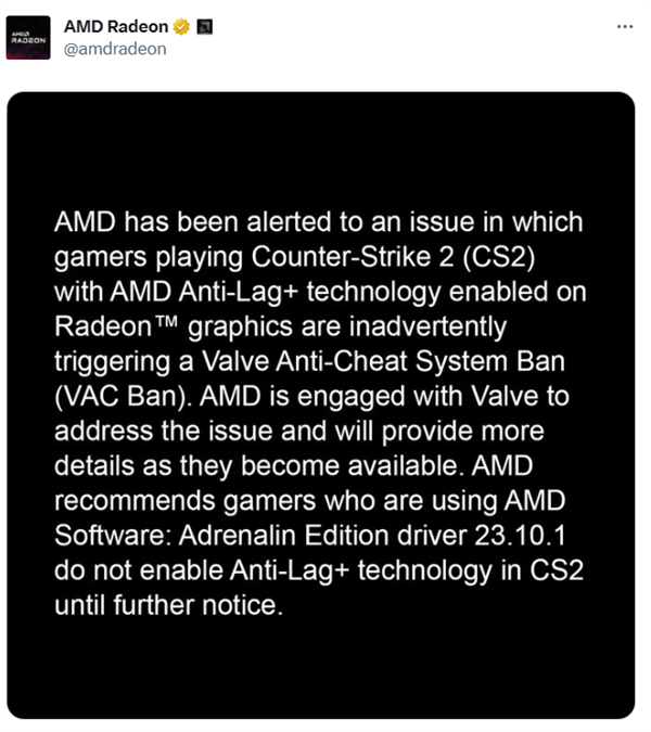 AMD显卡玩家小心打开Anti-Lag+：会被判作弊  第3张