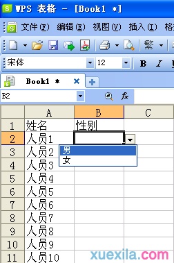 wps表格怎么快速输入性别  第3张