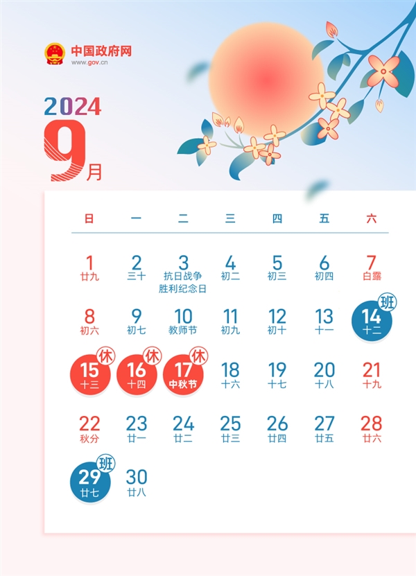 调休少不了 2024年放假安排公布：春节可连休8天  第10张