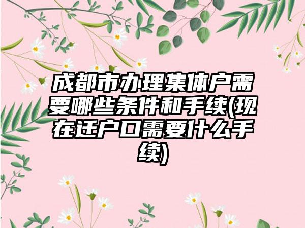 成都市办理集体户需要哪些条件和手续(现在迁户口需要什么手续)  第1张