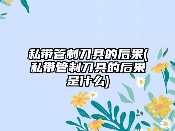 私带管制刀具的后果(私带管制刀具的后果是什么)