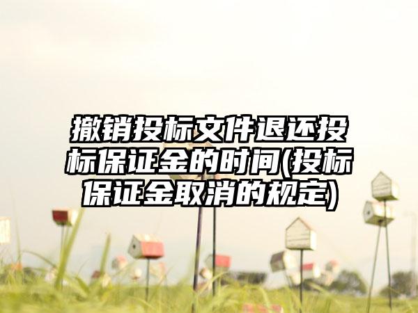 撤销投标文件退还投标保证金的时间(投标保证金取消的规定)  第1张