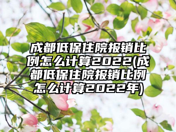 成都低保住院报销比例怎么计算2022(成都低保住院报销比例怎么计算2022年)  第1张