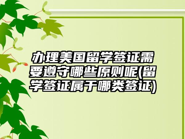 办理美国留学签证需要遵守哪些原则呢(留学签证属于哪类签证)