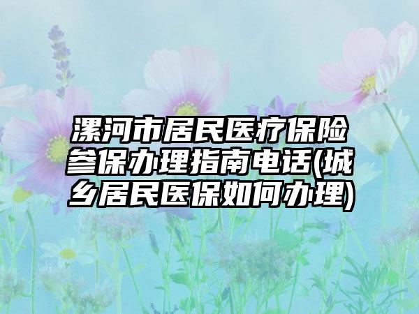 漯河市居民医疗保险参保办理指南电话(城乡居民医保如何办理)  第1张