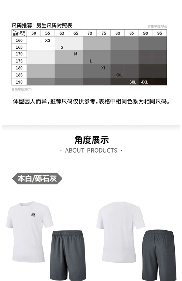 240元大额券：361° 短袖+短裤运动套装实付69元1.9折  第2张